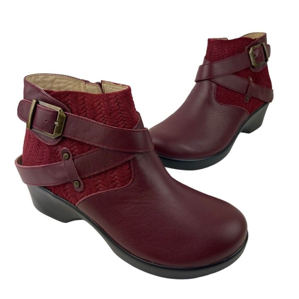 *New Alegria by PG Lite Eva Ankle Booties Womens Size 38 Burgundy Comfort Rogue - Picture 8 of 16